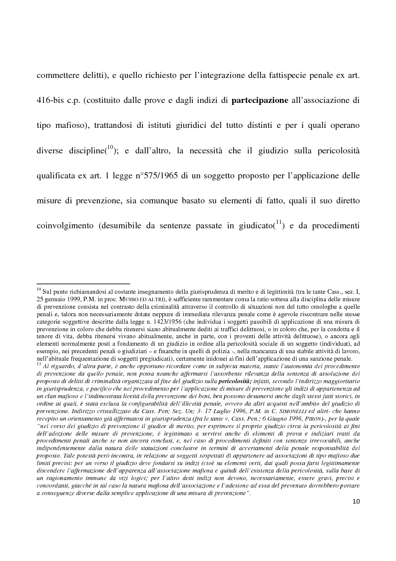 Anteprima della tesi: La confisca dei beni nei procedimenti per i reati di criminalità organizzata, Pagina 7