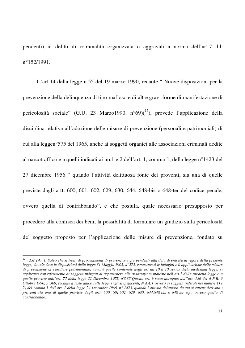 Anteprima della tesi: La confisca dei beni nei procedimenti per i reati di criminalità organizzata, Pagina 8