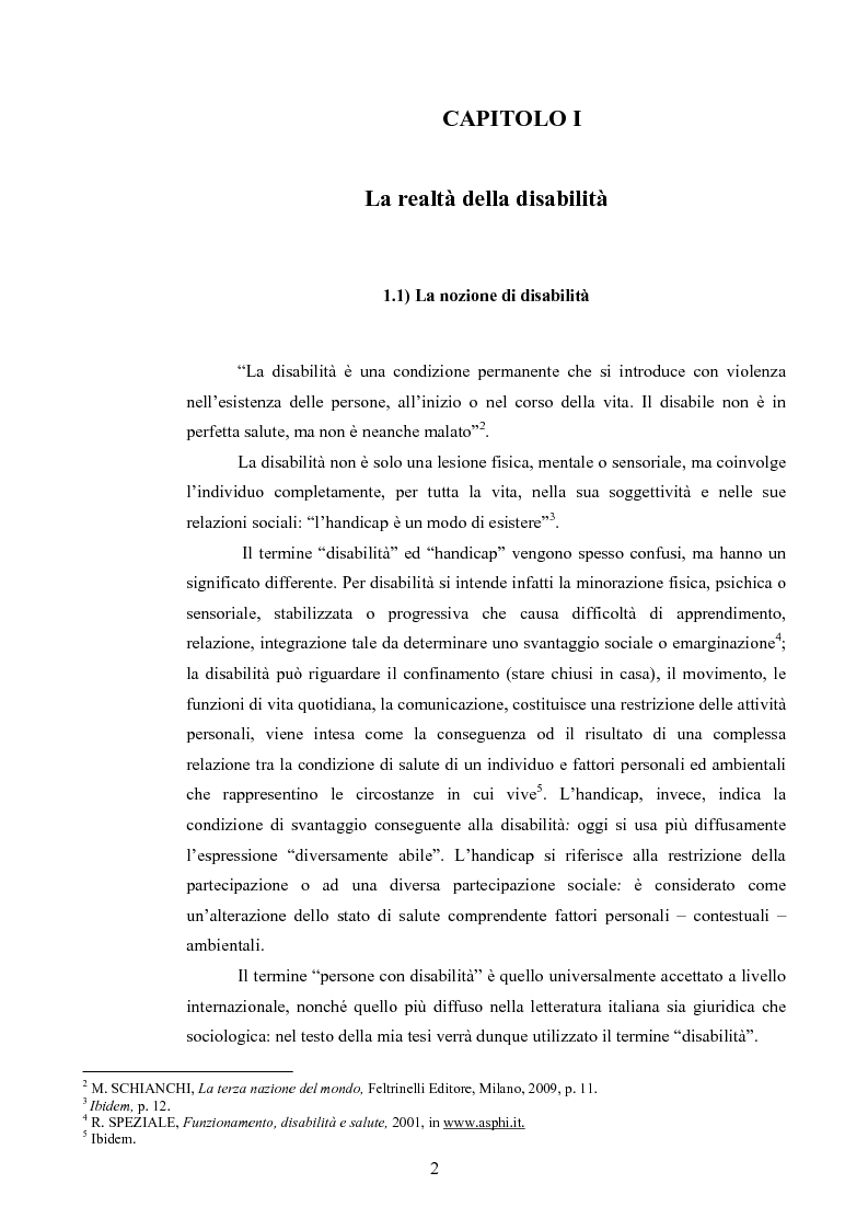 Anteprima della tesi: Il diritto al rispetto della vita familiare delle persone disabili , Pagina 2