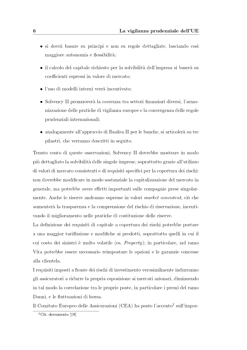 Anteprima della tesi: Verso Solvency II: gli studi di impatto quantitativo e la tematica del costo del capitale, Pagina 6
