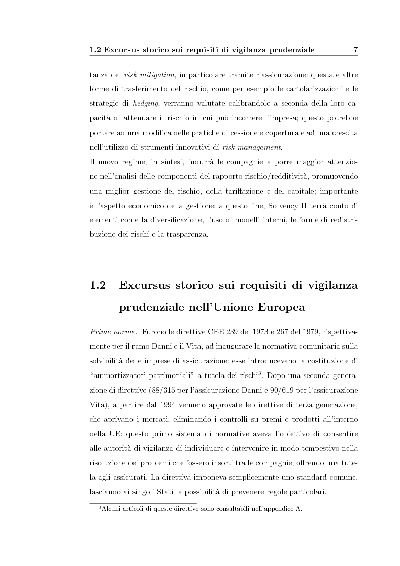 Anteprima della tesi: Verso Solvency II: gli studi di impatto quantitativo e la tematica del costo del capitale, Pagina 7