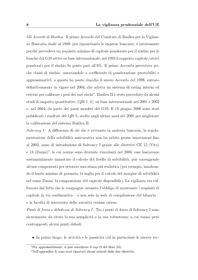 Anteprima della tesi: Verso Solvency II: gli studi di impatto quantitativo e la tematica del costo del capitale, Pagina 8