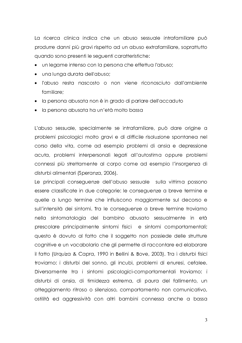 Anteprima della tesi: Esperienze pregresse di abuso sessuale e disturbi alimentari, Pagina 3