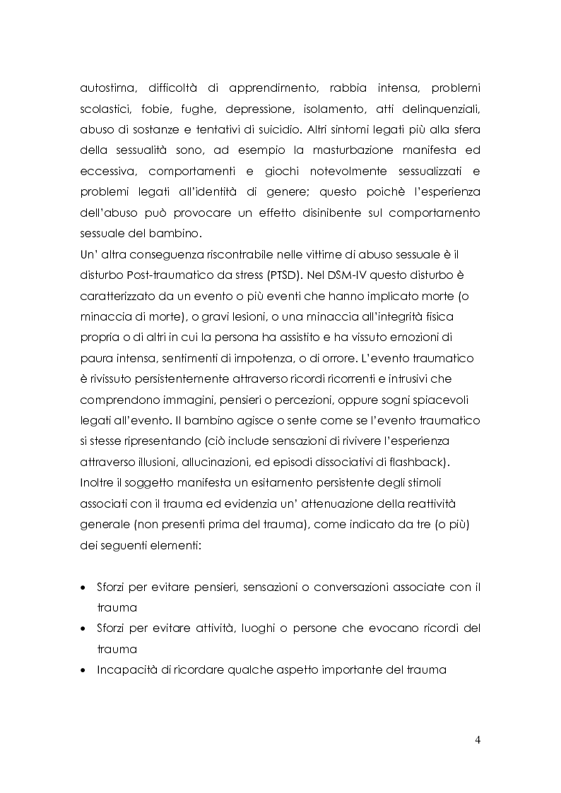 Anteprima della tesi: Esperienze pregresse di abuso sessuale e disturbi alimentari, Pagina 4