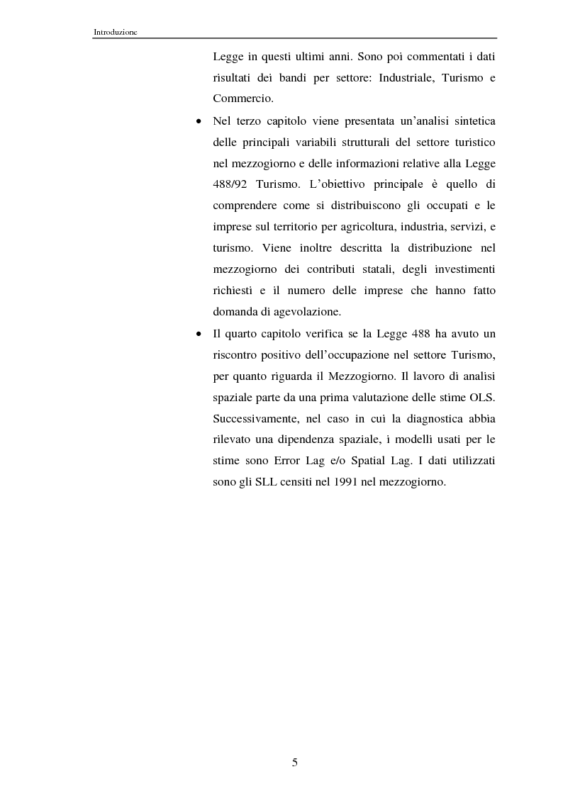 Anteprima della tesi: Effetti della legge 488/92 Turismo nel Mezzogiorno, Pagina 3