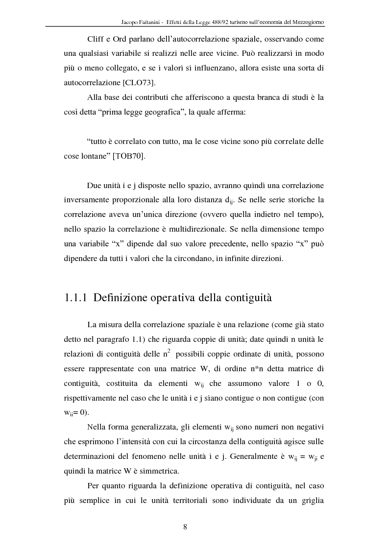Anteprima della tesi: Effetti della legge 488/92 Turismo nel Mezzogiorno, Pagina 6