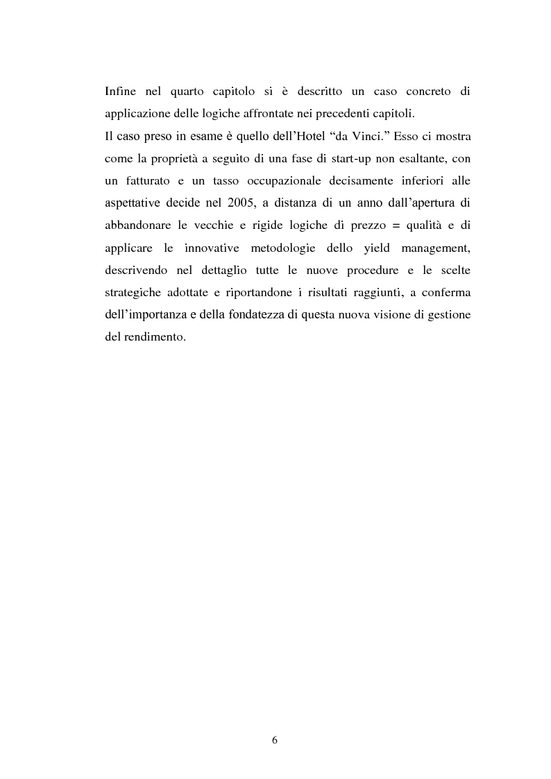 Anteprima della tesi: Lo Yield Management nel settore turistico ricettivo: il caso Hotel da Vinci, Pagina 3