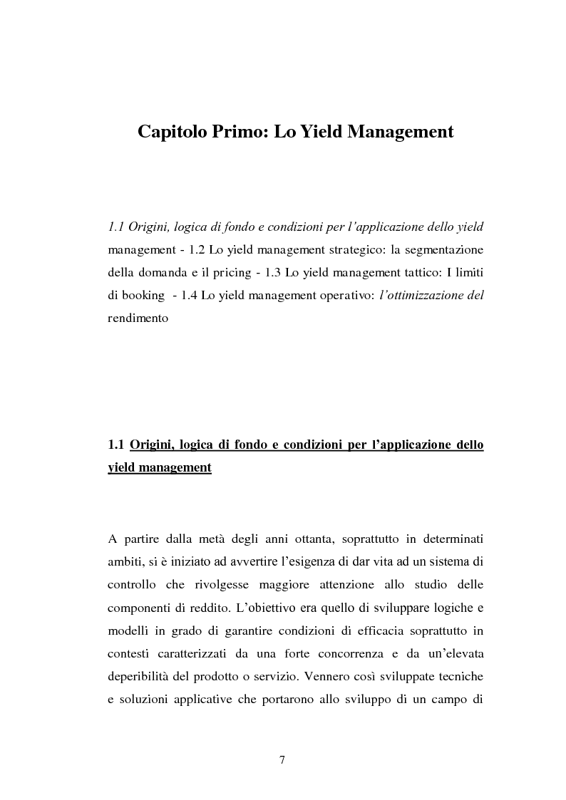 Anteprima della tesi: Lo Yield Management nel settore turistico ricettivo: il caso Hotel da Vinci, Pagina 4