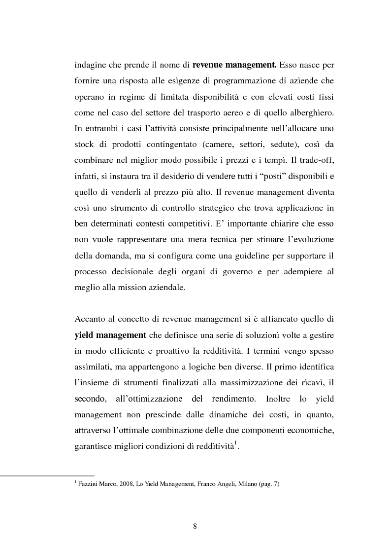 Anteprima della tesi: Lo Yield Management nel settore turistico ricettivo: il caso Hotel da Vinci, Pagina 5