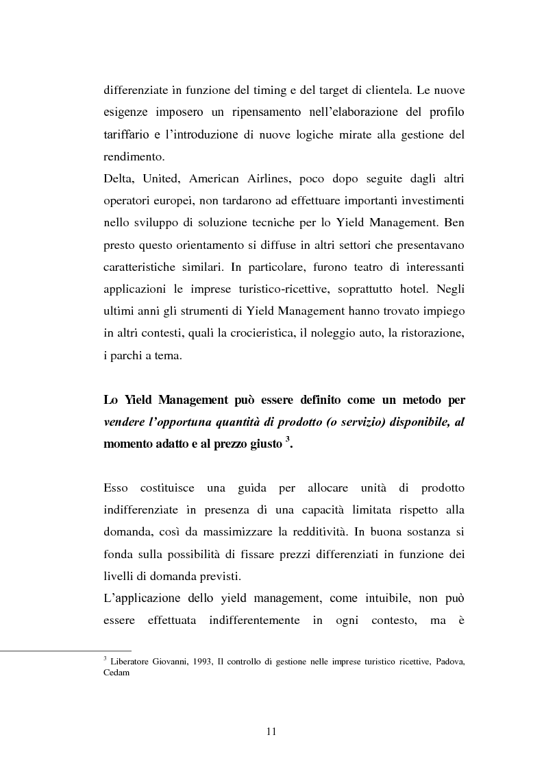Anteprima della tesi: Lo Yield Management nel settore turistico ricettivo: il caso Hotel da Vinci, Pagina 8