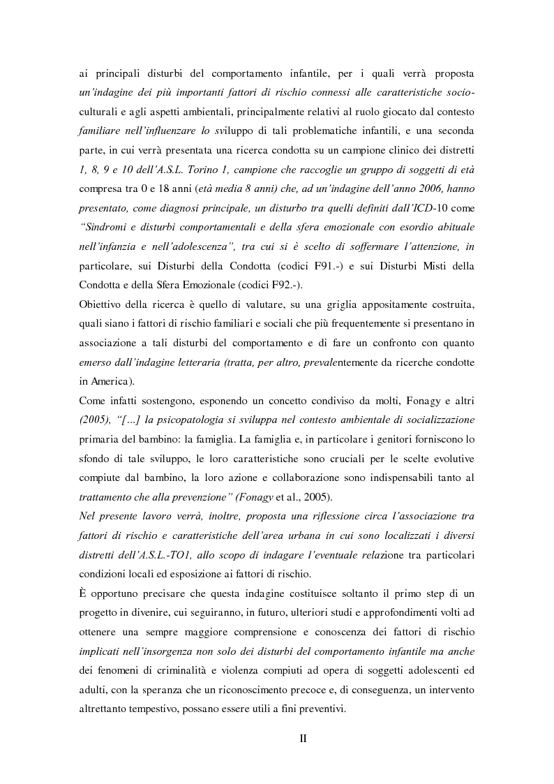 Anteprima della tesi: Disturbi del comportamento, fenomeni aggressivi e fattori di rischio. Un'indagine della corrispondenza tra letteratura e dati clinici di un'ASL del Piemonte., Pagina 2
