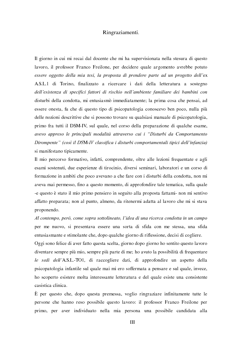 Anteprima della tesi: Disturbi del comportamento, fenomeni aggressivi e fattori di rischio. Un'indagine della corrispondenza tra letteratura e dati clinici di un'ASL del Piemonte., Pagina 3