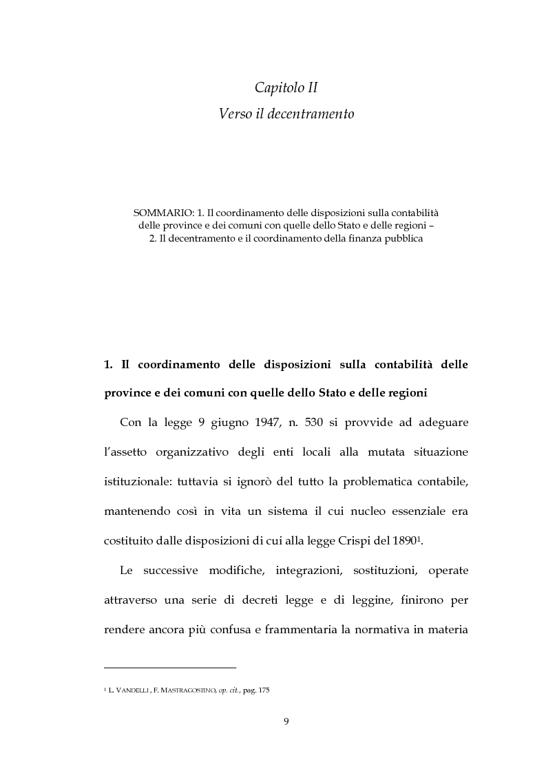 Anteprima della tesi: La decisione di bilancio negli Enti Locali, Pagina 7