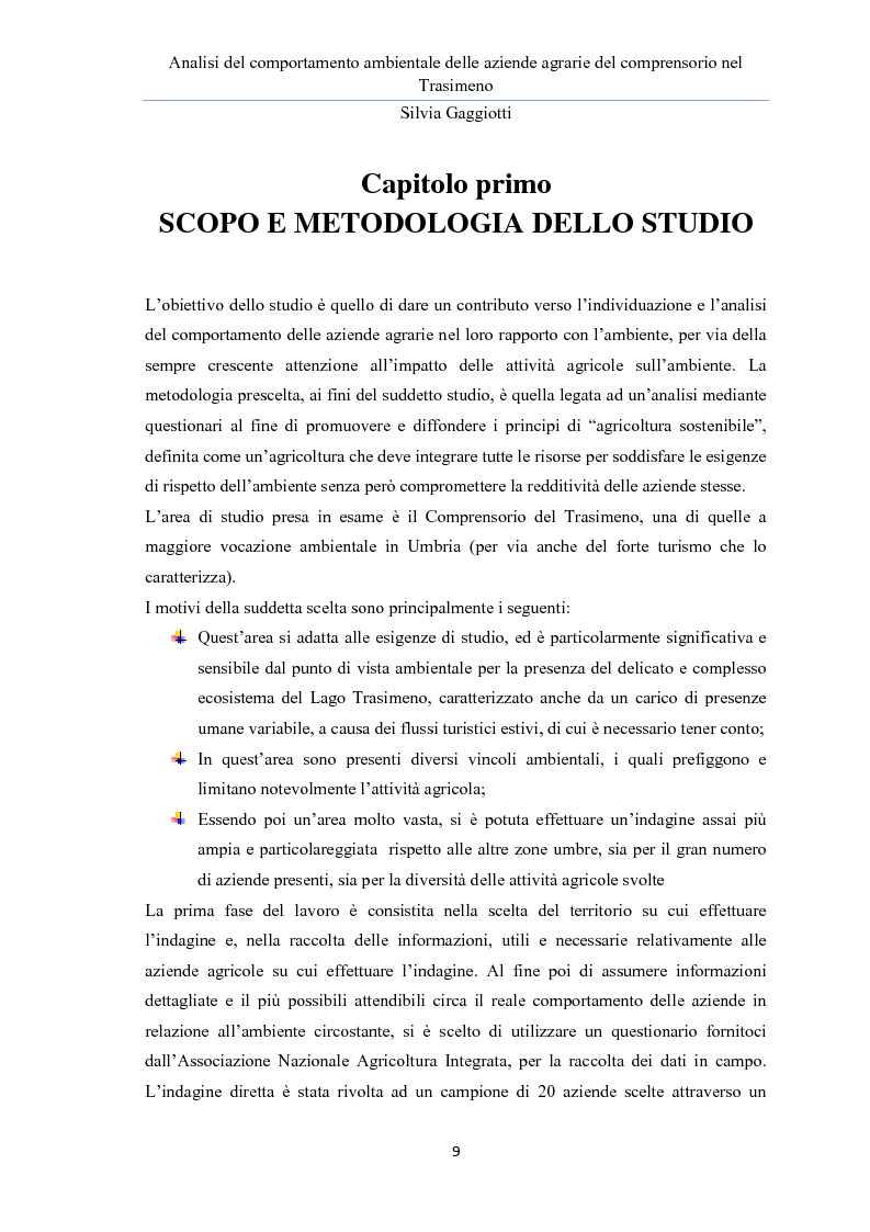 Anteprima della tesi: Analisi del comportamento ambientale delle aziende agrarie nel comprensorio del Trasimeno, Pagina 5