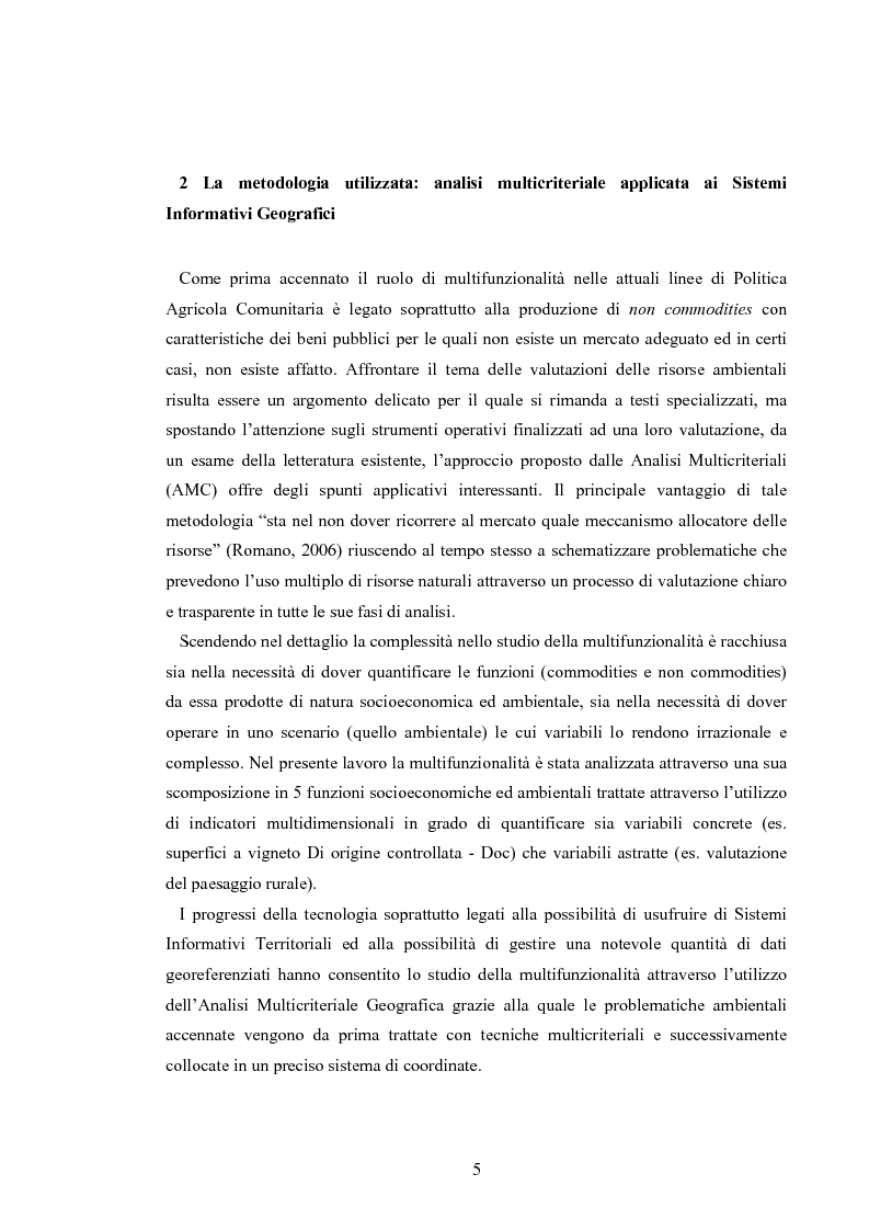 Anteprima della tesi: L'analisi multicriteriale geografica per lo studio della multifunzionalità: una applicazione al settore vitivinicolo, Pagina 5