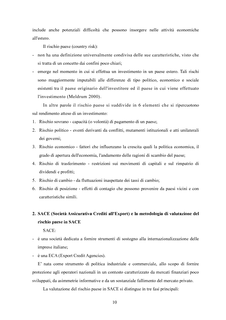 Anteprima della tesi: La valutazione del rischio paese: un'analisi dell’area Mediterranea, Pagina 2
