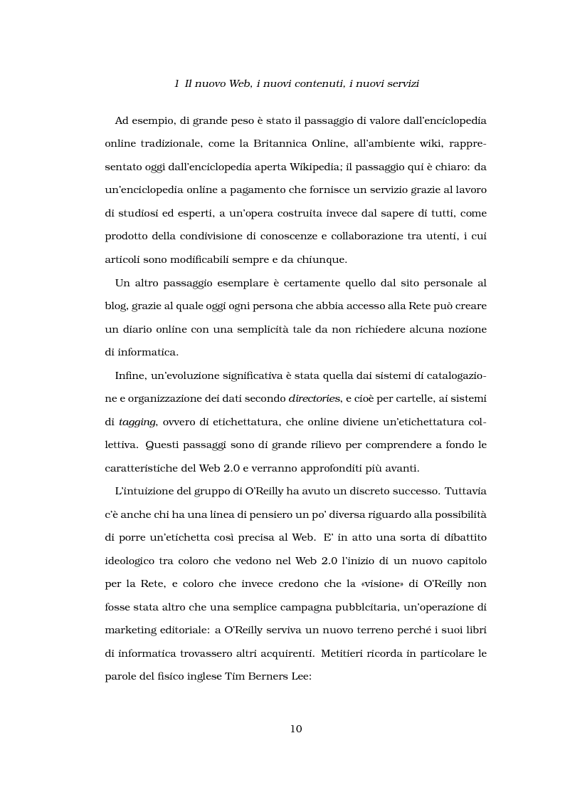 Anteprima della tesi: Problemi di affidabilità dei contenuti generati dagli utenti nel Web 2.0. Un'analisi del caso ''Wikipedia''., Pagina 5