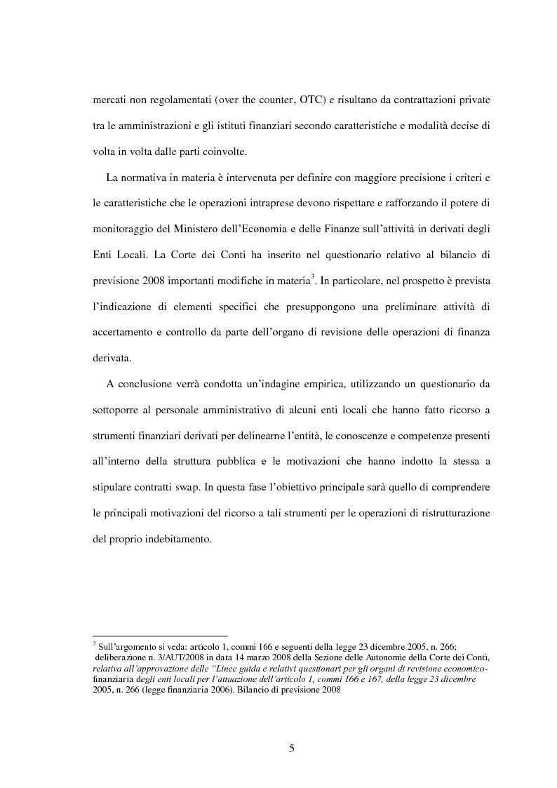Anteprima della tesi: L'utilizzo dei derivati negli enti locali: opportunità e limiti, Pagina 3