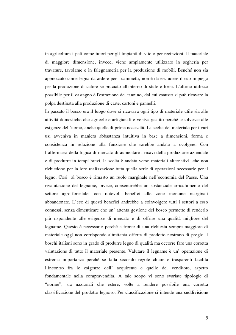 Anteprima della tesi: Qualità del legno di castagno: studio di regole per la selezione del tondame e prove di applicazione su soprassuoli liguri, Pagina 2