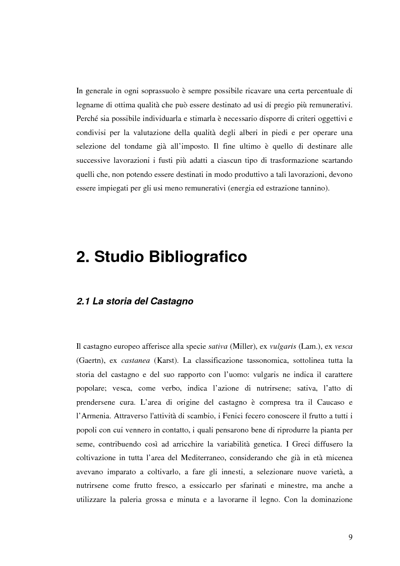 Anteprima della tesi: Qualità del legno di castagno: studio di regole per la selezione del tondame e prove di applicazione su soprassuoli liguri, Pagina 6