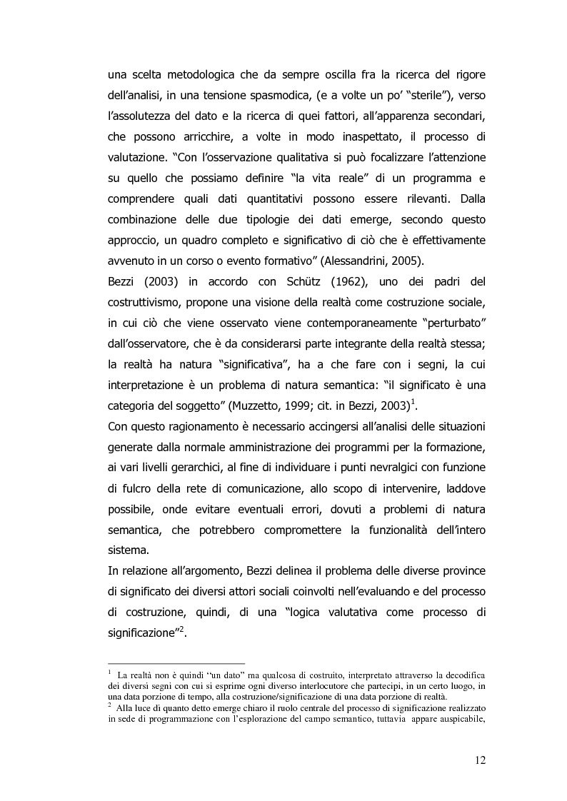 Anteprima della tesi: Valutazione e monitoraggio della formazione. Un caso di studio., Pagina 4