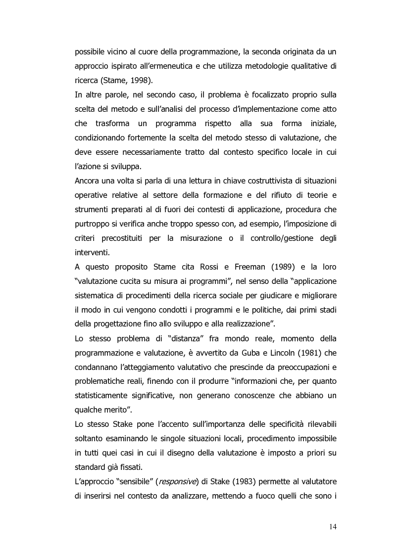 Anteprima della tesi: Valutazione e monitoraggio della formazione. Un caso di studio., Pagina 6