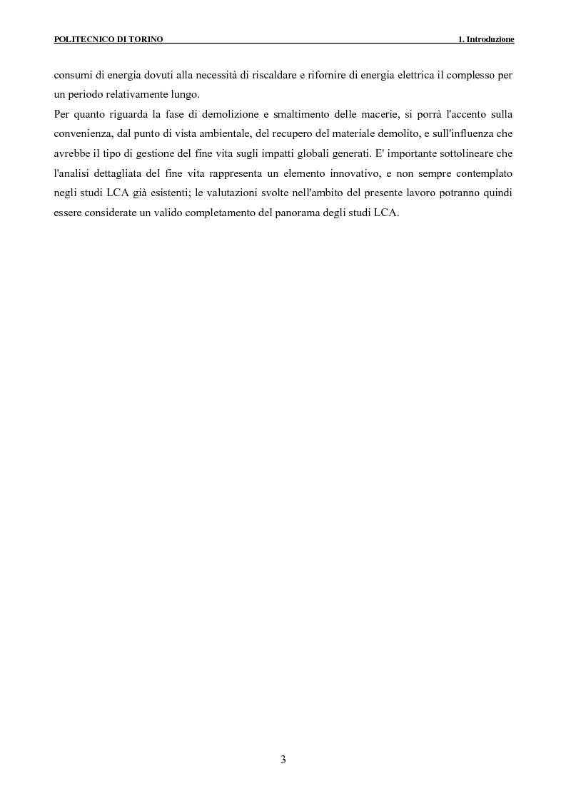 Anteprima della tesi: Applicazione della metodologia LCA alla vita di un edificio: analisi dell’efficienza ambientale della fase di demolizione e smaltimento delle macerie, Pagina 3