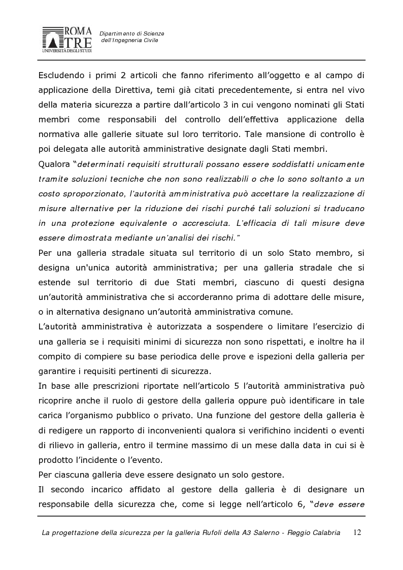 Anteprima della tesi: La progettazione della sicurezza per la galleria Rufoli dell'A3 Salerno-Reggio Calabria, Pagina 10