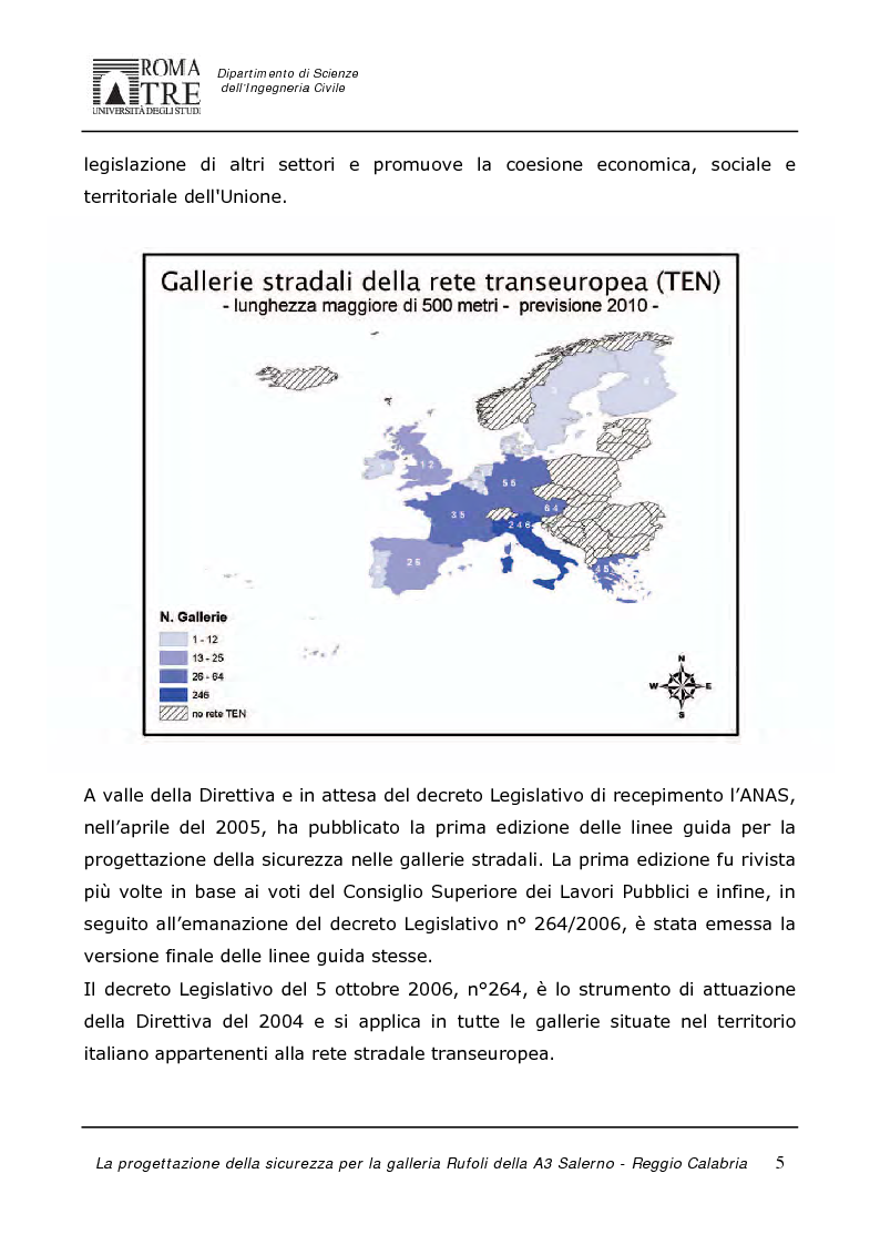 Anteprima della tesi: La progettazione della sicurezza per la galleria Rufoli dell'A3 Salerno-Reggio Calabria, Pagina 3