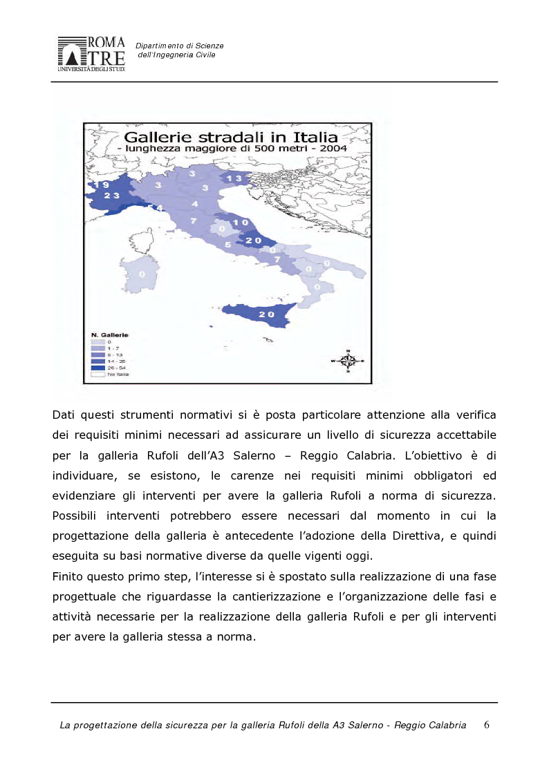 Anteprima della tesi: La progettazione della sicurezza per la galleria Rufoli dell'A3 Salerno-Reggio Calabria, Pagina 4