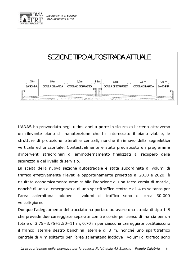 Anteprima della tesi: La progettazione della sicurezza per la galleria Rufoli dell'A3 Salerno-Reggio Calabria, Pagina 6