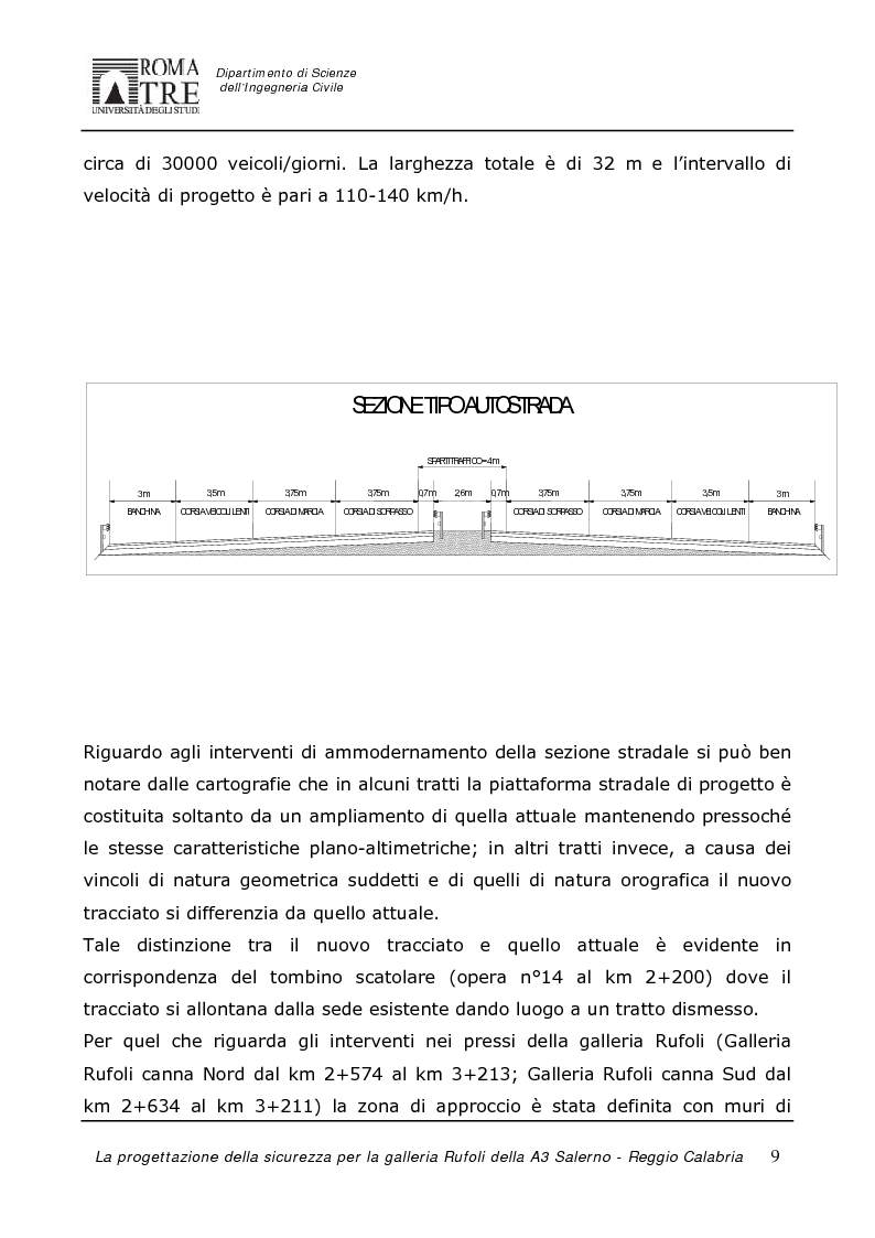 Anteprima della tesi: La progettazione della sicurezza per la galleria Rufoli dell'A3 Salerno-Reggio Calabria, Pagina 7