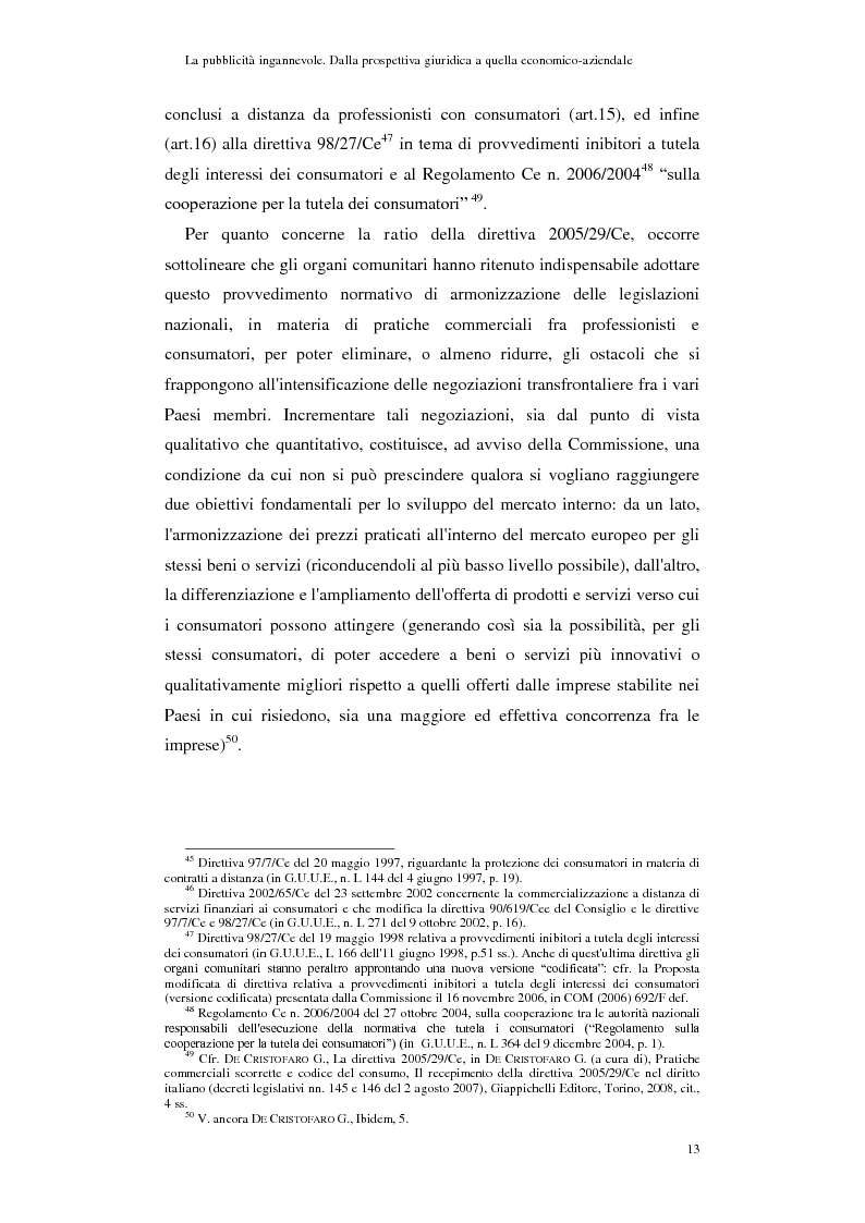 Anteprima della tesi: La pubblicità ingannevole. Dalla prospettiva giuridica a quella economico-aziendale., Pagina 10