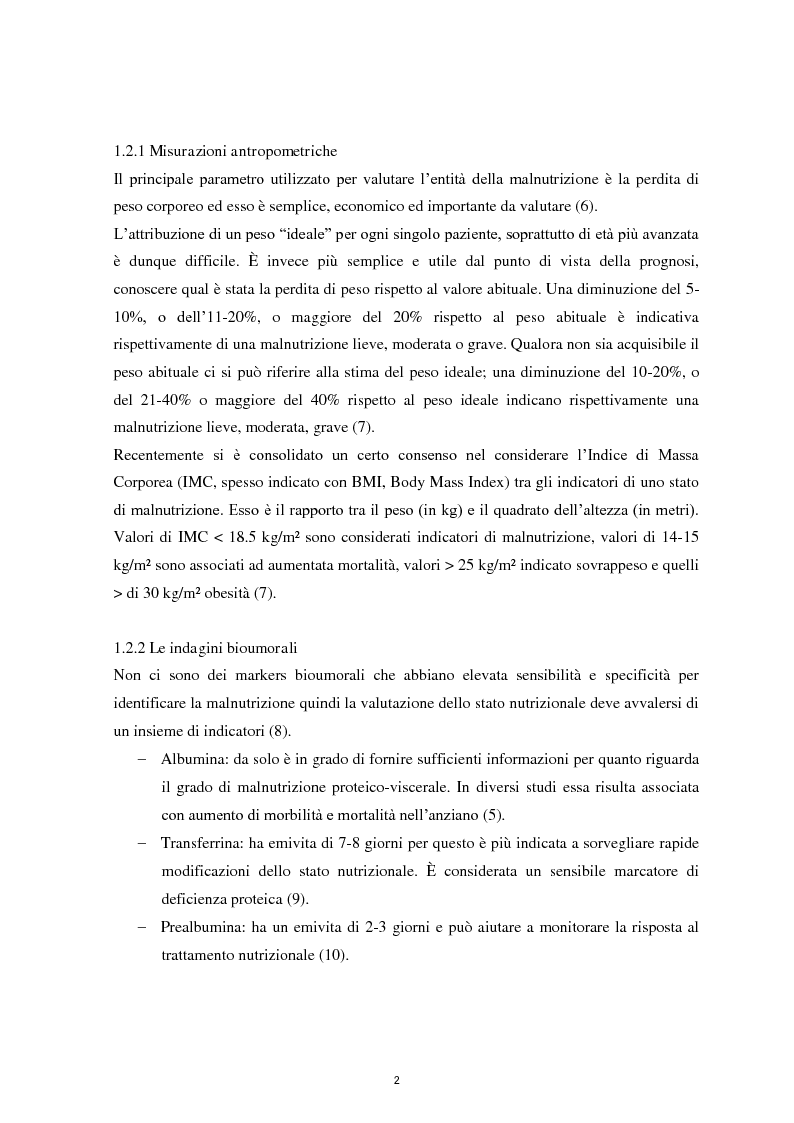 Anteprima della tesi: Il ruolo infermieristico nella gestione della Nutrizione Enterale: indagine sullo stato nutrizionale e protocollo di somministrazione presso l’U.O. di Lungodegenza del P.O. di Camposampiero., Pagina 3