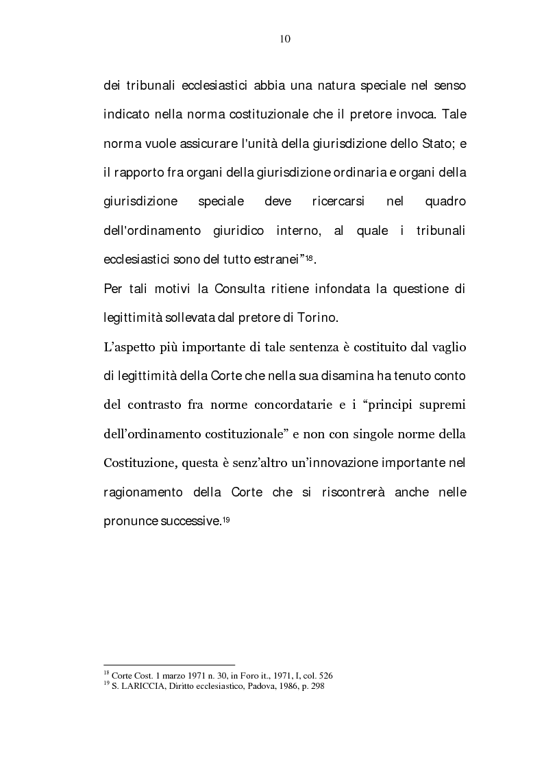Anteprima della tesi: La riserva di giurisdizione ecclesiastica in materia matrimoniale, Pagina 10