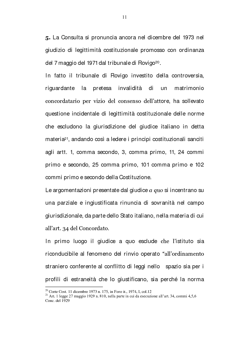 Anteprima della tesi: La riserva di giurisdizione ecclesiastica in materia matrimoniale, Pagina 11