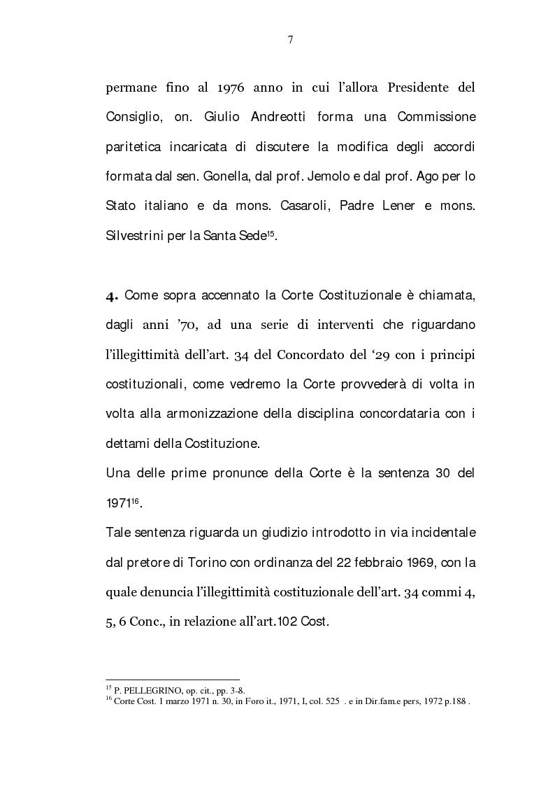 Anteprima della tesi: La riserva di giurisdizione ecclesiastica in materia matrimoniale, Pagina 7