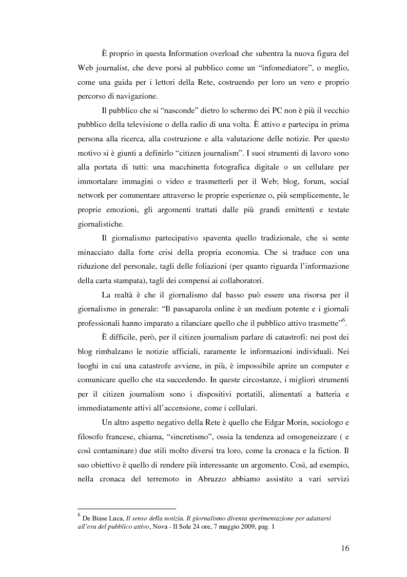 Anteprima della tesi: Terremoto sul Web. L'informazione sulle catastrofi ai tempi del citizen journalism., Pagina 9