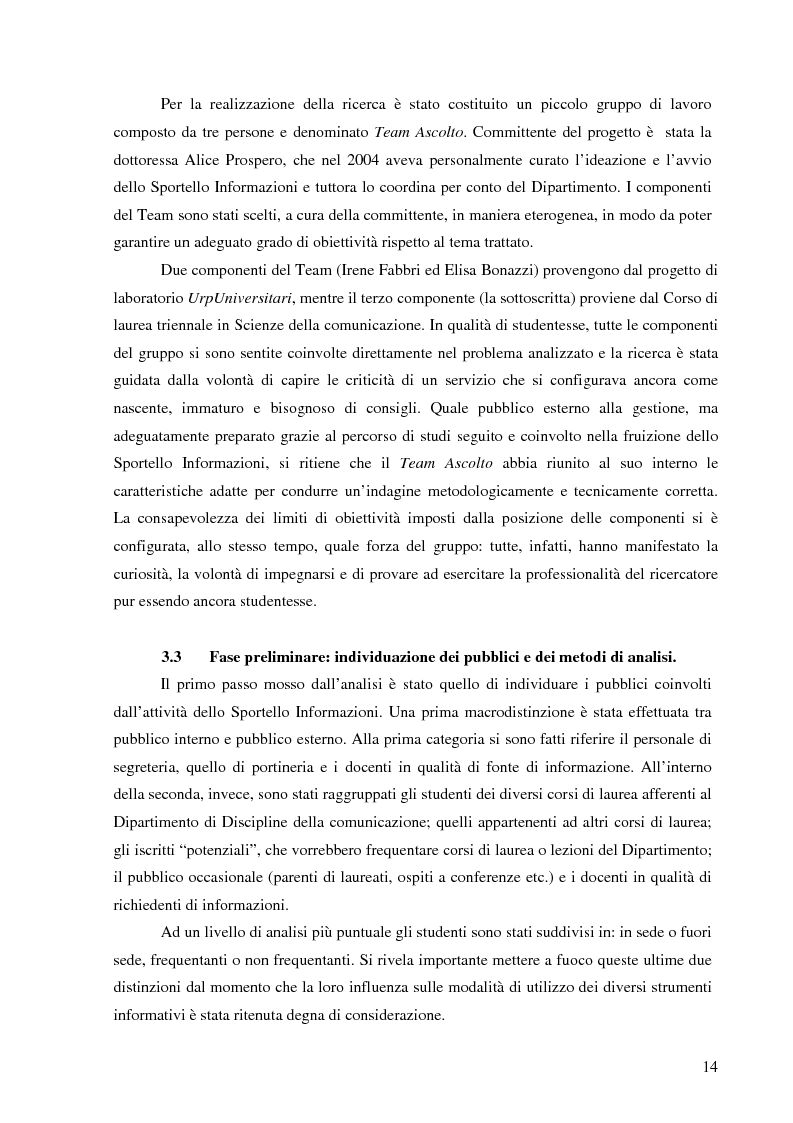 Estratto dalla tesi: L'Ateneo che ascolta. Autovalutazione e customer satisfaction nel contesto del Polo universitario bolognese.