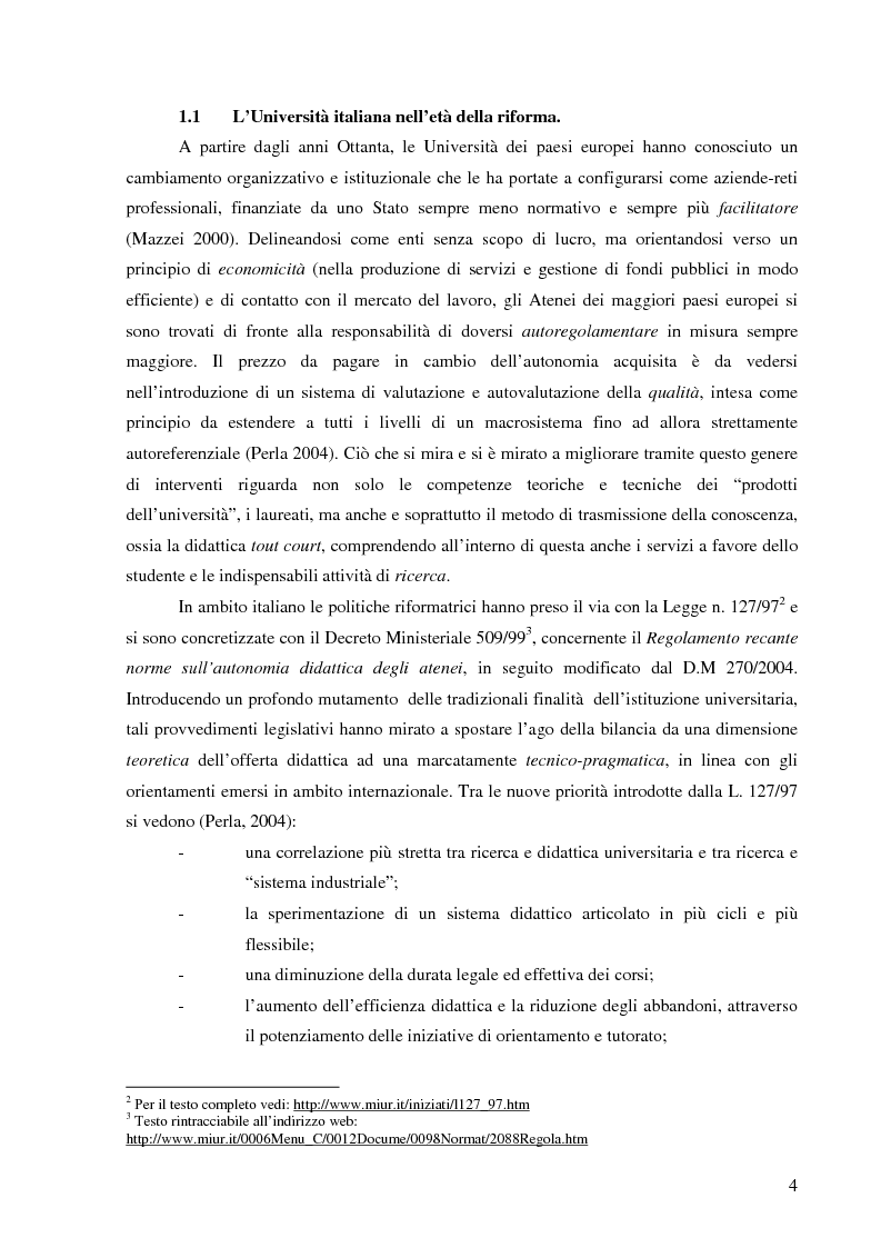 Anteprima della tesi: L'Ateneo che ascolta. Autovalutazione e customer satisfaction nel contesto del Polo universitario bolognese., Pagina 2