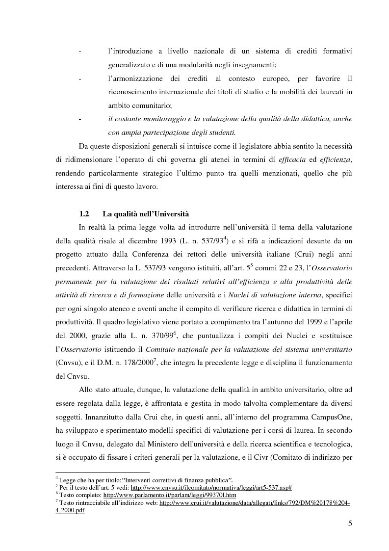 Anteprima della tesi: L'Ateneo che ascolta. Autovalutazione e customer satisfaction nel contesto del Polo universitario bolognese., Pagina 3
