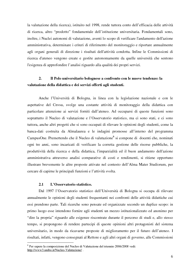 Anteprima della tesi: L'Ateneo che ascolta. Autovalutazione e customer satisfaction nel contesto del Polo universitario bolognese., Pagina 4