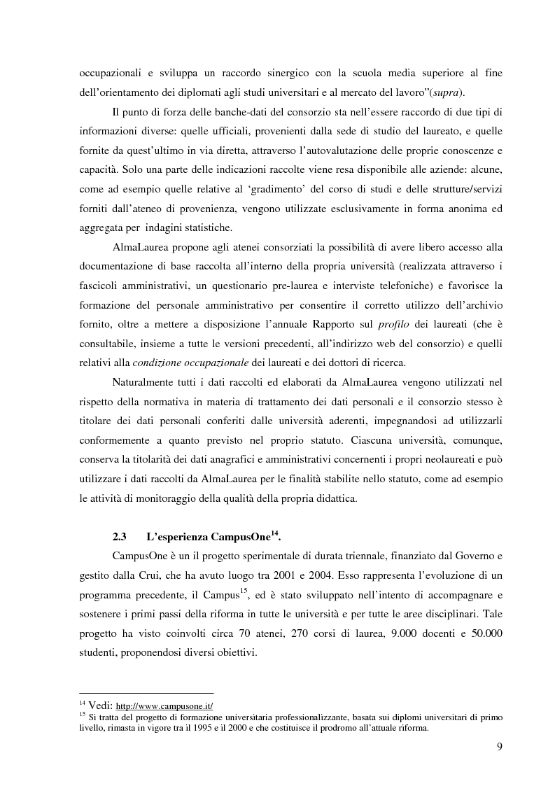 Anteprima della tesi: L'Ateneo che ascolta. Autovalutazione e customer satisfaction nel contesto del Polo universitario bolognese., Pagina 7