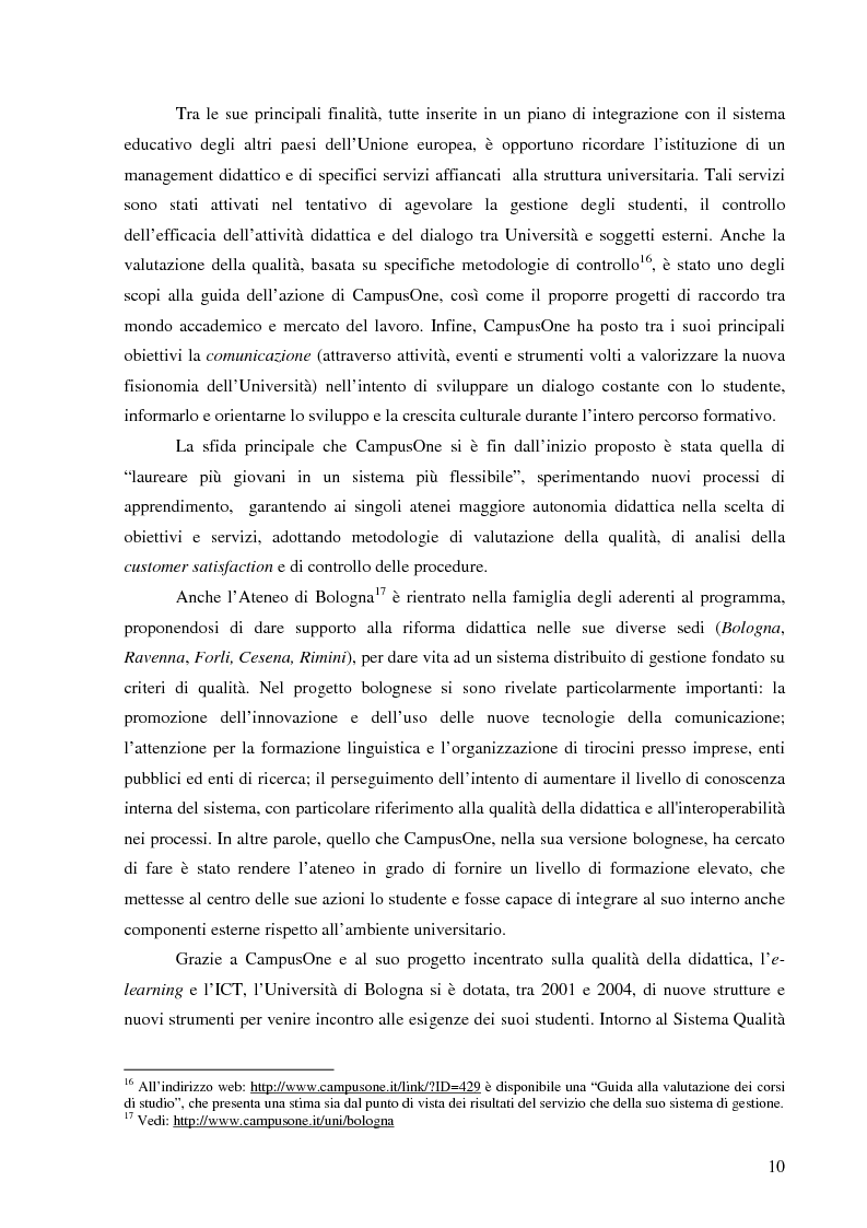 Anteprima della tesi: L'Ateneo che ascolta. Autovalutazione e customer satisfaction nel contesto del Polo universitario bolognese., Pagina 8