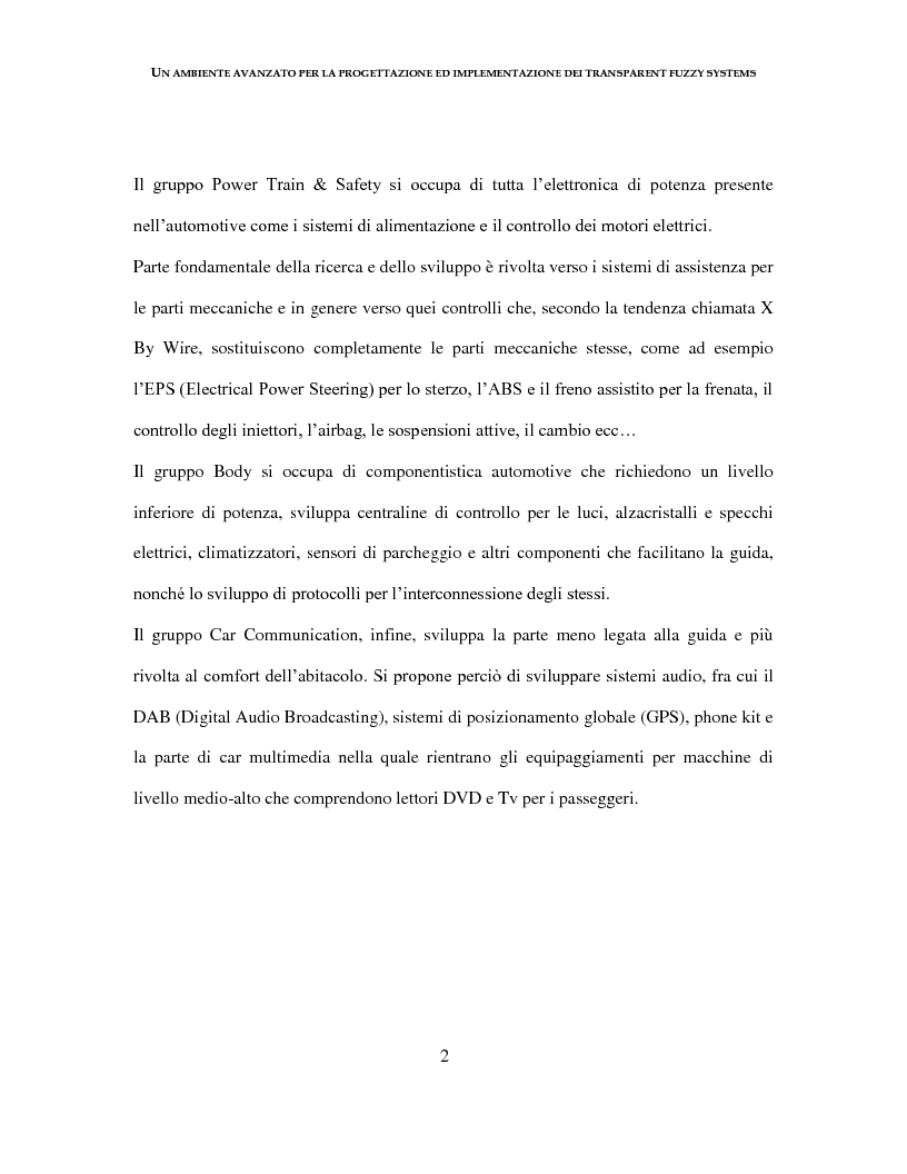 Anteprima della tesi: Un ambiente avanzato per la progettazione ed implementazione dei Transparent Fuzzy Systems, Pagina 2