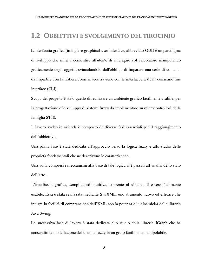 Anteprima della tesi: Un ambiente avanzato per la progettazione ed implementazione dei Transparent Fuzzy Systems, Pagina 3