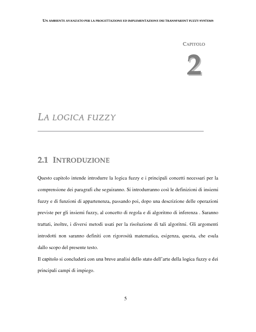 Anteprima della tesi: Un ambiente avanzato per la progettazione ed implementazione dei Transparent Fuzzy Systems, Pagina 5
