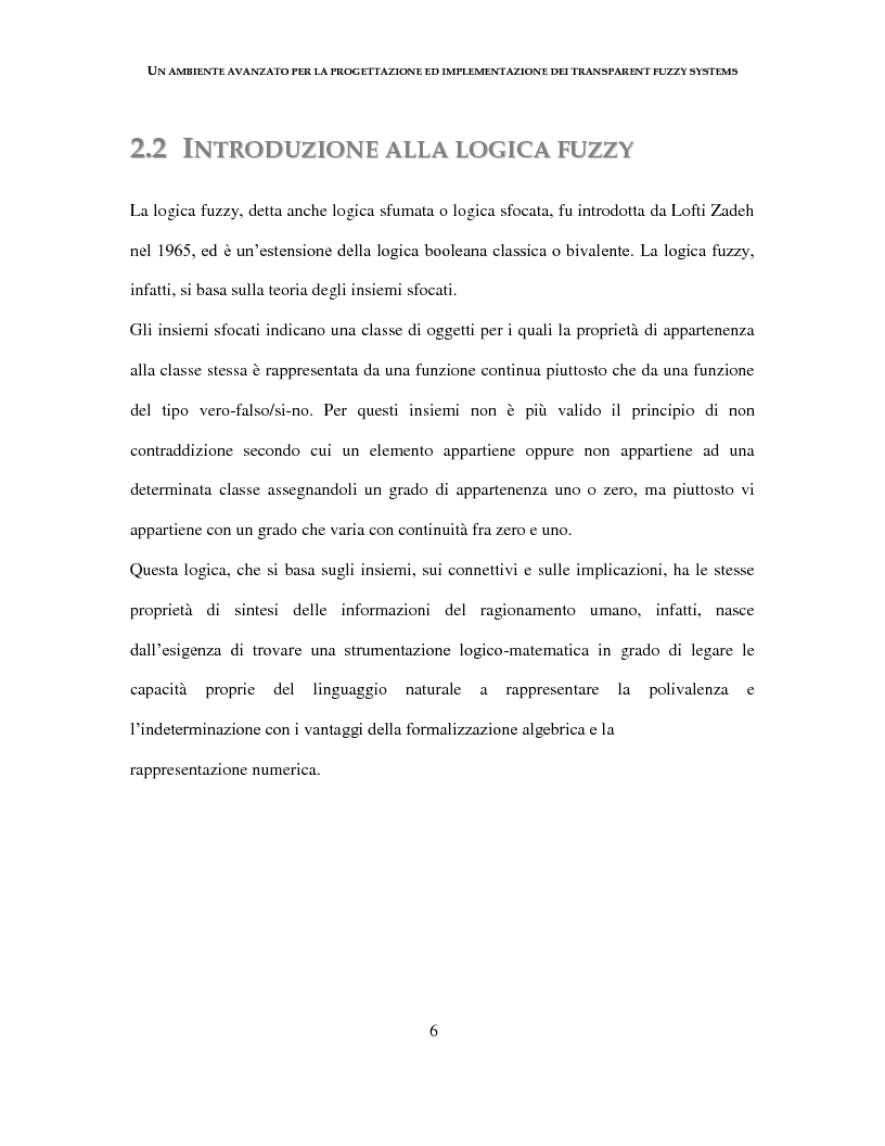 Anteprima della tesi: Un ambiente avanzato per la progettazione ed implementazione dei Transparent Fuzzy Systems, Pagina 6