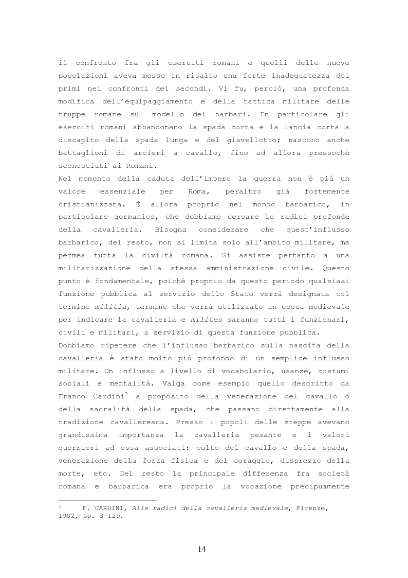 Anteprima della tesi: Origine, Chiusura Sociale e Funzione Della Cavalleria Medievale, Pagina 10