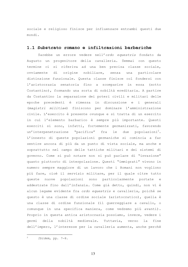 Anteprima della tesi: Origine, Chiusura Sociale e Funzione Della Cavalleria Medievale, Pagina 9